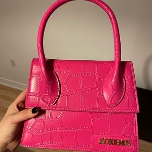 Pink Jacquesmus Bag With Strap inside